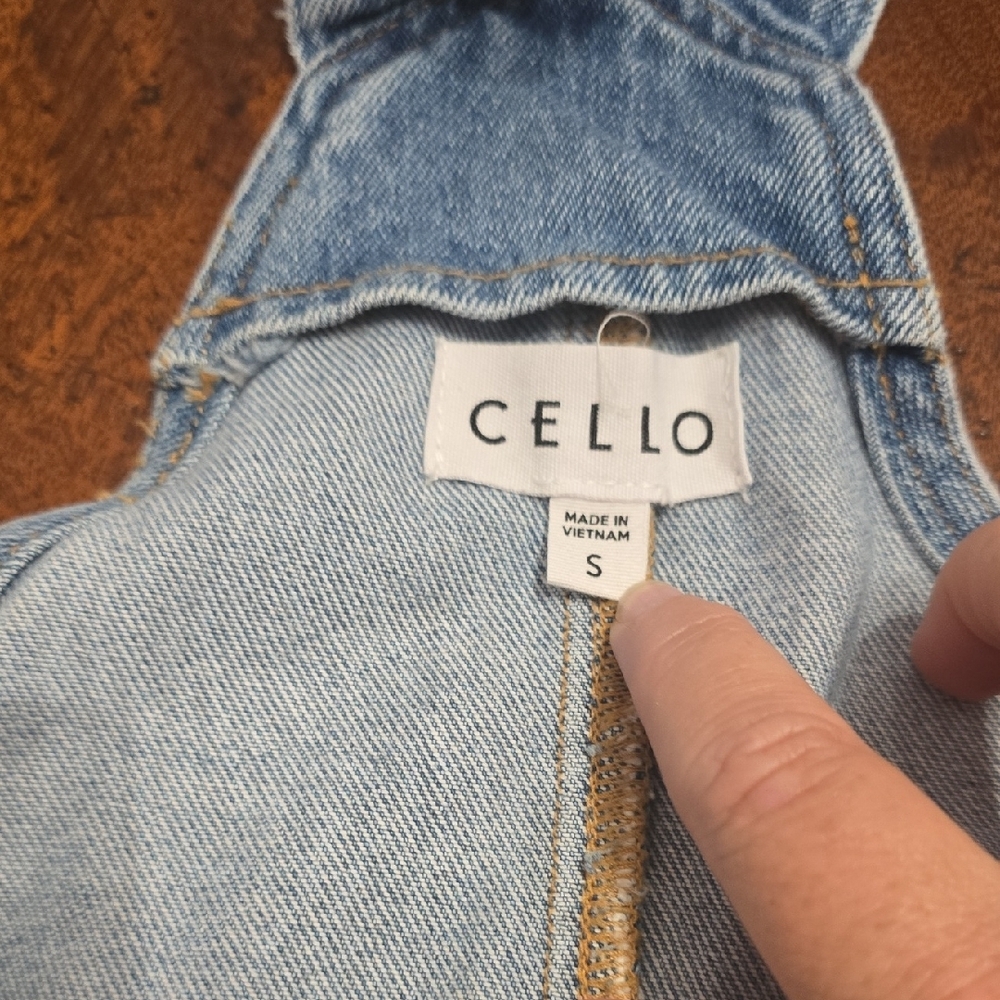 Cello Light Blue Distressed Denim Small Overalls - Picture 3 of 4